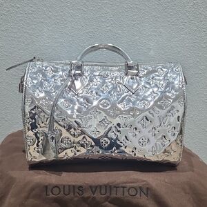 Louis Vuitton Shiny Silver Satchel